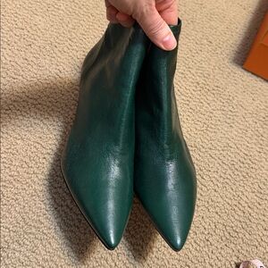 AGL Emerald Green Ankle Leather Booties. New With Box